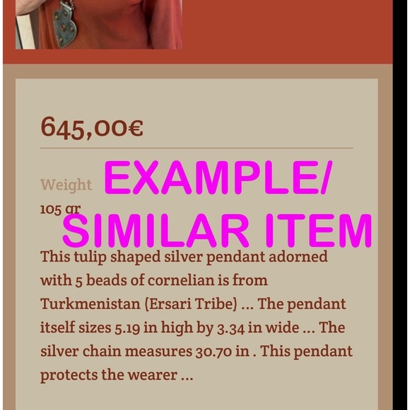 Impressive TURKMEN ANTIQUE TRIBAL ASYK SILVER PENDANT Carnelian Stone (OBO!) 🤗 - Picture 7 of 16